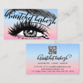 Carte De Visite Maquillage Eyelash Brows QRCode Logo Reimbow (Devant / Derrière)