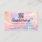 Carte De Visite Maquillage Eyelash Brows QRCode Logo rose (Dos)