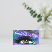 Carte De Visite Maquillage Eyelash Broyage Code QR Purple (Debout devant)
