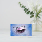Carte De Visite Maquillage Eyelash Code QR Logo Parties scintillan (Debout devant)