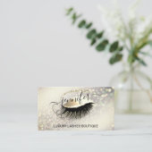 Carte De Visite Maquillage Eyelash Code QR Logo Parties scintillan (Debout devant)