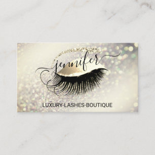 Carte De Visite Maquillage Eyelash Code QR Logo Parties scintillan