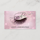 Carte De Visite Maquillage Eyelash Code QR Logo Parties scintillan (Devant)