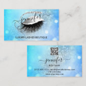 Carte De Visite Maquillage Eyelash Code QR Logo Parties scintillan (Devant / Derrière)