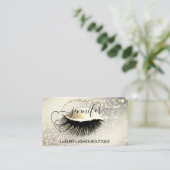 Carte De Visite Maquillage Eyelash Code QR Logo Parties scintillan (Debout devant)