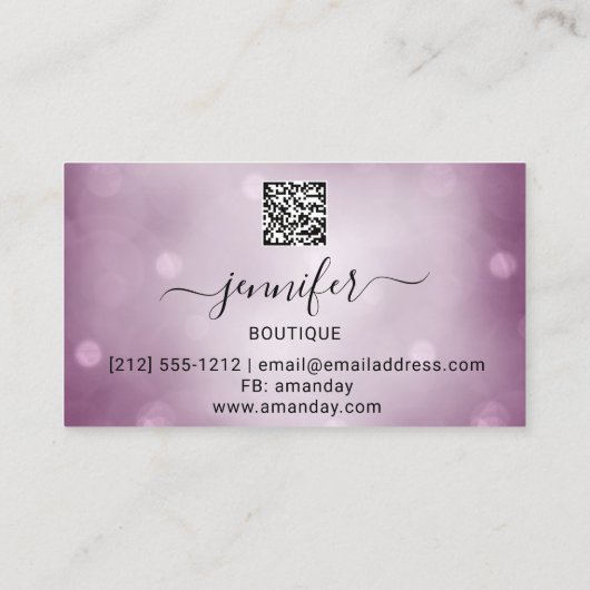 Carte De Visite Maquillage Eyelash Code QR Logo Parties scintillan (Dos)
