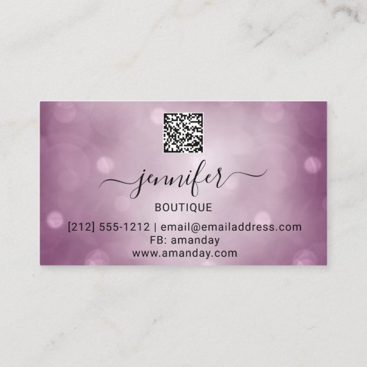 Carte De Visite Maquillage Eyelash Code QR Logo Parties scintillan (Dos)