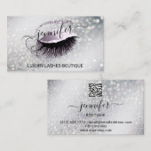 Carte De Visite Maquillage Eyelash Code QR Parties scintillant de  (Devant / Derrière)
