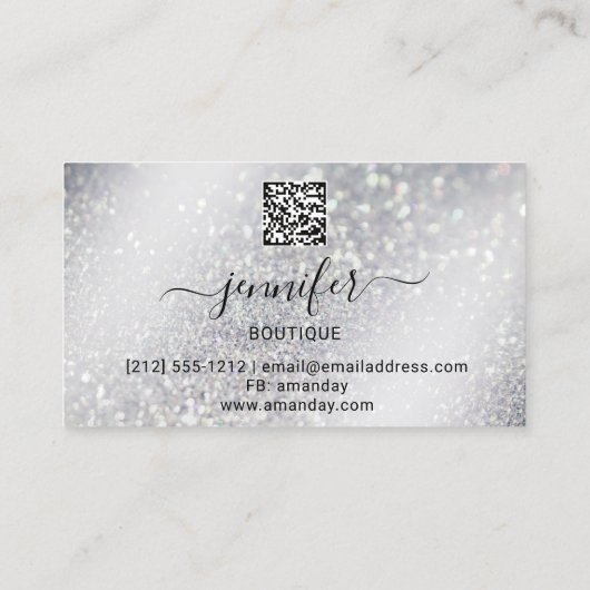 Carte De Visite Maquillage Eyelash Code QR Parties scintillant de (Dos)