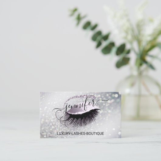 Carte De Visite Maquillage Eyelash Code QR Parties scintillant de  (Debout devant)