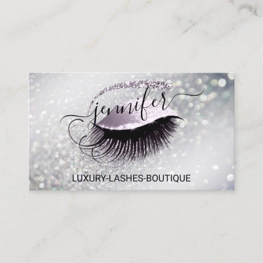 Carte De Visite Maquillage Eyelash Code QR Parties scintillant de  (Devant)