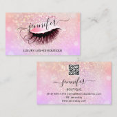 Carte De Visite Maquillage Eyelash Code QR Parties scintillant de (Devant / Derrière)