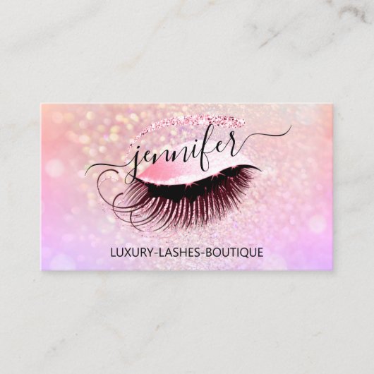 Carte De Visite Maquillage Eyelash Code QR Parties scintillant de (Devant)