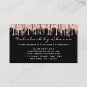 Carte De Visite Maquillage Eyelash Coiffeur Ciseaux Rose Cheveux (Dos)