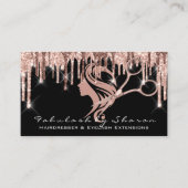 Carte De Visite Maquillage Eyelash Coiffeur Ciseaux Rose Cheveux (Devant)