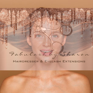 Carte De Visite Maquillage Eyelash Coiffeur Ciseaux Rose Dérive VI