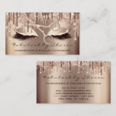 Carte De Visite Maquillage Eyelash Coiffeur Ciseaux Rose goutte à  (Devant / Derrière)