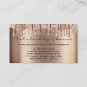 Carte De Visite Maquillage Eyelash Coiffeur Ciseaux Rose goutte à  (Dos)