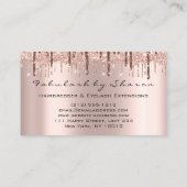 Carte De Visite Maquillage Eyelash Coiffeur Ciseaux Rose Lion Drif (Dos)