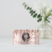 Carte De Visite Maquillage Eyelash Coiffeur Ciseaux Rose Lion Drif (Debout devant)