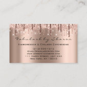 Carte De Visite Maquillage Eyelash Coiffeur Ciseaux Rose Peau or (Dos)