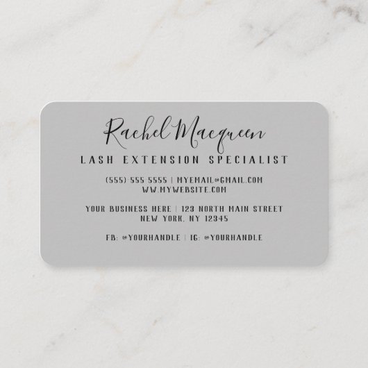 Carte De Visite Maquillage Eyelash Parties scintillant Eyeshadow (Dos)