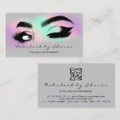 Carte De Visite Maquillage Eyelash QR CODE Logo Microbling Brow Pi (Devant / Derrière)