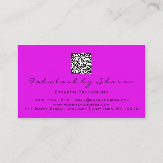 Carte De Visite Maquillage Eyelash QR CODE Logo Microbling Brow Pi (Dos)