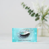 Carte De Visite Maquillage Eyelash QR Code Ocean Parties scintilla (Debout devant)