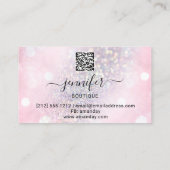 Carte De Visite Maquillage Eyelash QR Code Parties scintillant ros (Dos)
