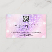 Carte De Visite Maquillage Eyelash QR Code Parties scintillant ros (Dos)