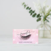 Carte De Visite Maquillage Eyelash QR Code Parties scintillant ros (Debout devant)
