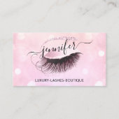 Carte De Visite Maquillage Eyelash QR Code Parties scintillant ros (Devant)