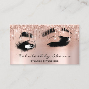 Carte De Visite Maquillage Eyelash QRCODE Micorblade Brow Rose Dri