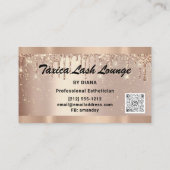 Carte De Visite Maquillage Eyelash Rose Parties scintillant QRCODE (Dos)