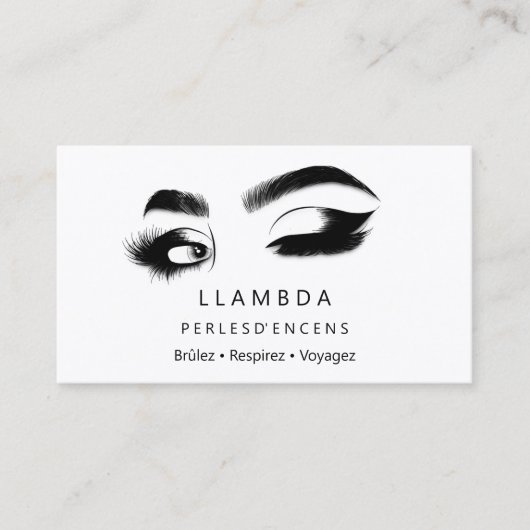 Carte De Visite Maquillage Eyelashes Brosses Logo minimal White Go (Devant)