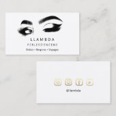 Carte De Visite Maquillage Eyelashes Brosses Logo minimal White Go (Devant / Derrière)