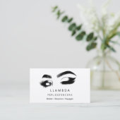 Carte De Visite Maquillage Eyelashes Brosses Logo minimal White Go (Debout devant)