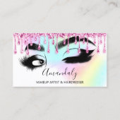Carte De Visite Maquillage Eyelashes Brow QR CODE Logo Déchets ros (Devant)