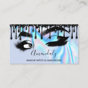 Carte De Visite Maquillage Eyelashes Brow QRCODE Logo Black Driver