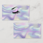 Carte De Visite Maquillage, Faux Lashes Holographique Moderne (Devant / Derrière)