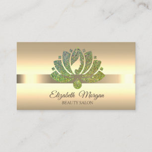 Carte De Visite Maquillage Fleur de Lotus Pailleté Élégant