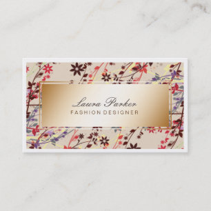 Carte De Visite Maquillage floral Artiste cheveux Styliste Creme