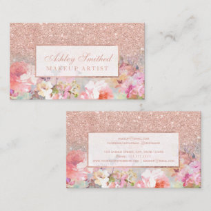 Carte De Visite Maquillage floral d'aquarelle de parties