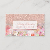 Carte De Visite Maquillage floral d'aquarelle de parties (Devant)