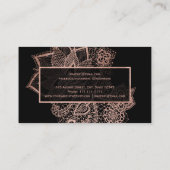 Carte De Visite Maquillage floral de dentelle de faux de parties (Dos)