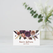 Carte De Visite Maquillage floral pourpre professionnel de (Debout devant)