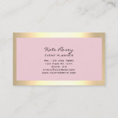 Carte De Visite Maquillage floral rose rose (Dos)