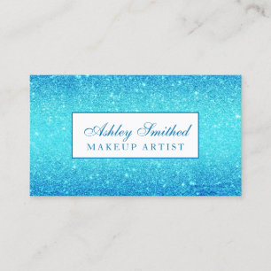 Carte De Visite Maquillage glitterocean bleu d'ombre de faux