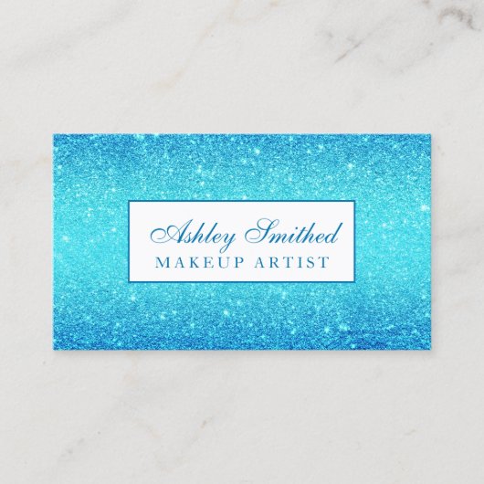 Carte De Visite Maquillage glitterocean bleu d'ombre de faux (Devant)